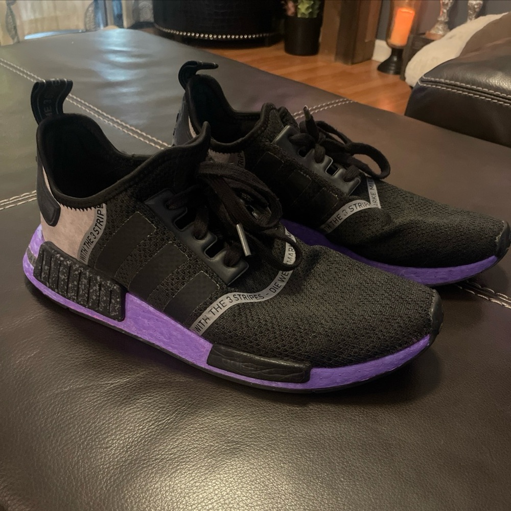 adidas NMD_R1 Speckle Pack - Mens 10 CUSTOMIZED Purple Boost Oil Based Paint